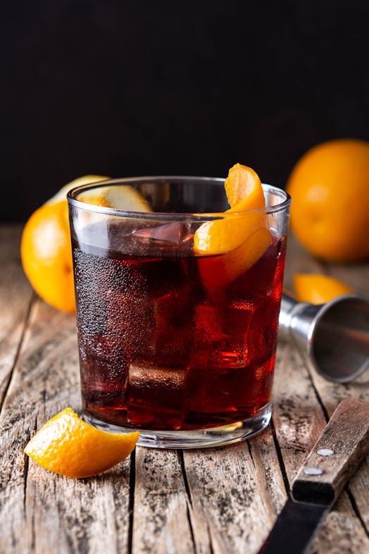 A Boulevardier makes for a simple, three-ingredient cocktail to make at home.