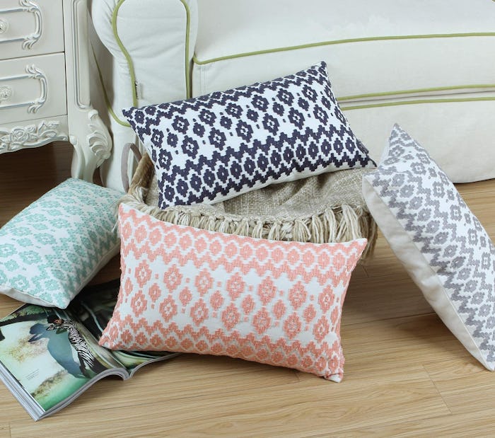 Aitliving Embroidered Throw Pillow Cover (12x20)