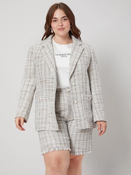 MOTF Premium Plus Structured Tweed Blazer