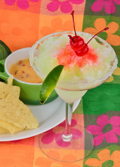 A margarita and queso makes a great cocktail and cheese pairing.