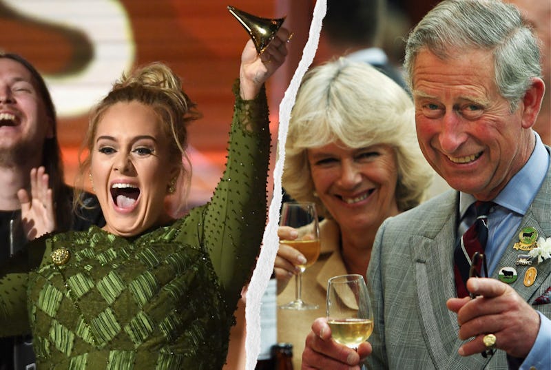 Adele and Prince Charles celebrating