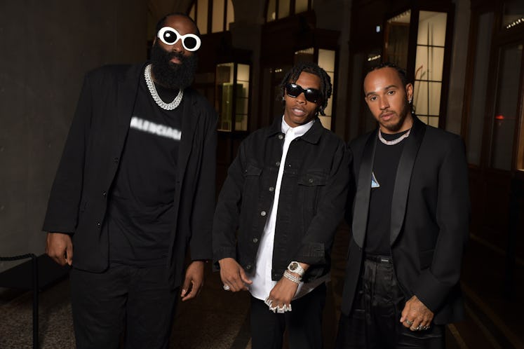 James Harden, Lil Baby, and Lewis Hamilton at the Balenciaga 50th Couture Collection Dinner