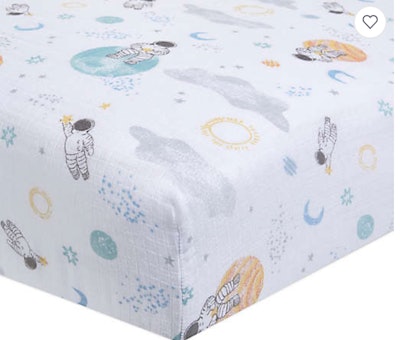 aden + anais™ essentials Space Muslin Fitted Crib Sheet in Blue