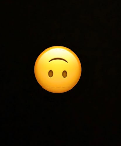 The upside down smiley face emoji is great for reacting to someone’s statement that deserves a sarcastic response.