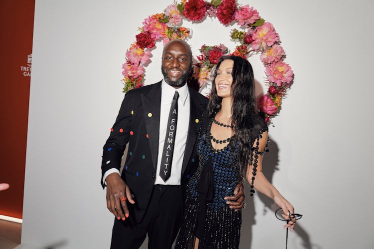 Virgil Abloh and Bella Hadid at Louis Vuitton’s celebratory dinner