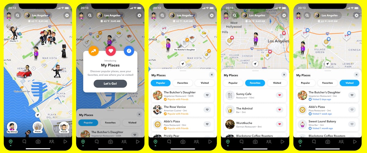 Here's how to use Snap Map's My Places Tray to visit new restaurants.
