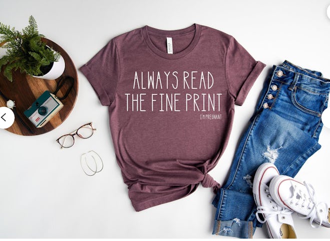 Read The Fine Print Pregnancy Announcement Shirt
