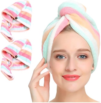 AuroTrends Microfiber Hair Towels (2-Pack)