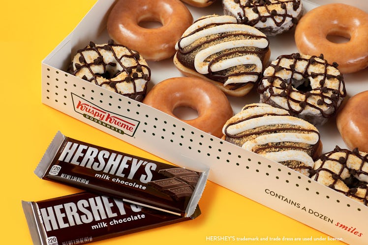Krispy Kreme’s new Hershey’s S’mores Doughnuts are chocolatey dreams.