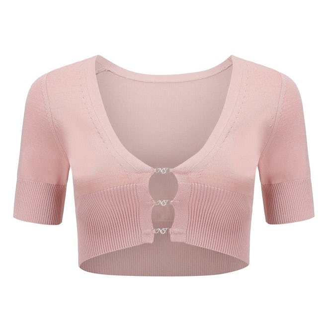 Pink Polly crop knit cardigan from Nana Jacqueline.