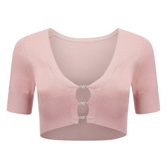 Pink Polly crop knit cardigan from Nana Jacqueline.