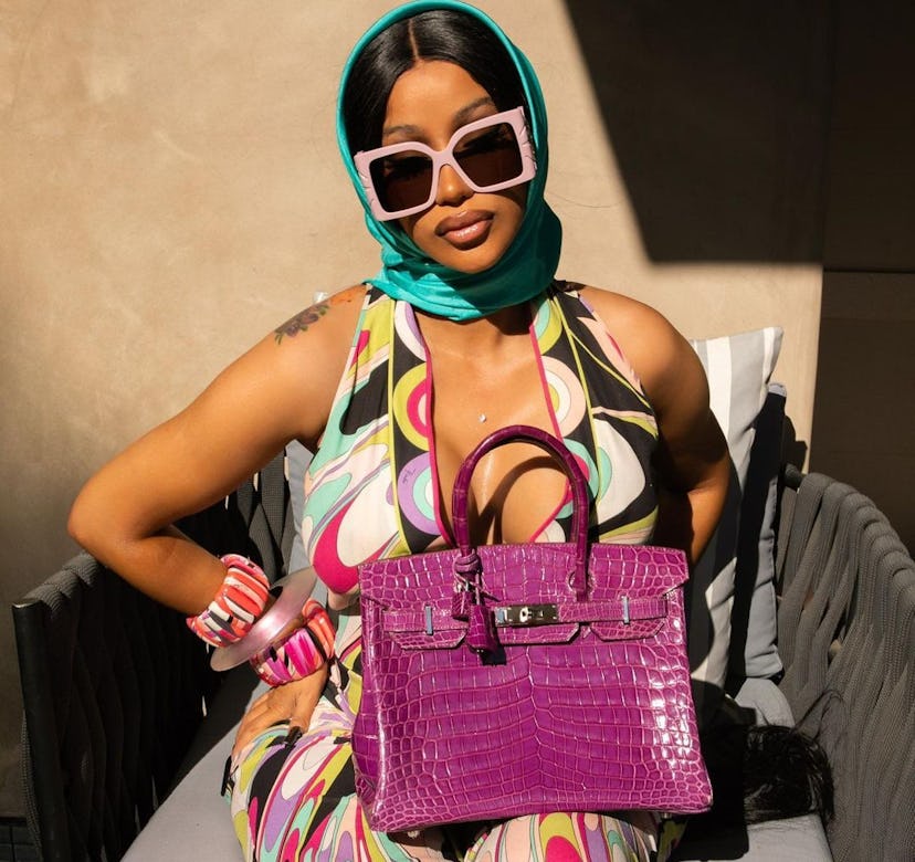 Cardi B in an Emilio Pucci outfit.