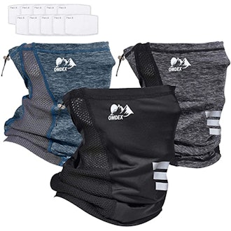 OMDEX Adjustable UPF50 Neck Gaiter With Filter Pocket (3-Pack)