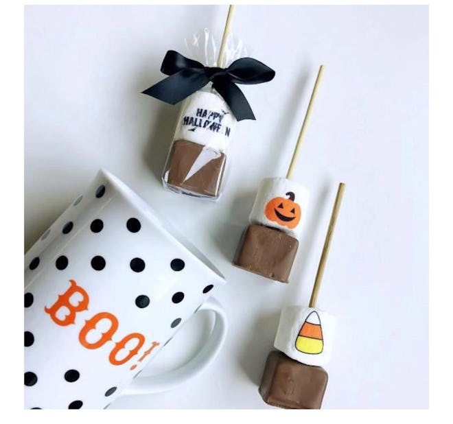 etsy CandyWithATwist, Hot Chocolate. Halloween Gift. Chocolate Stick.