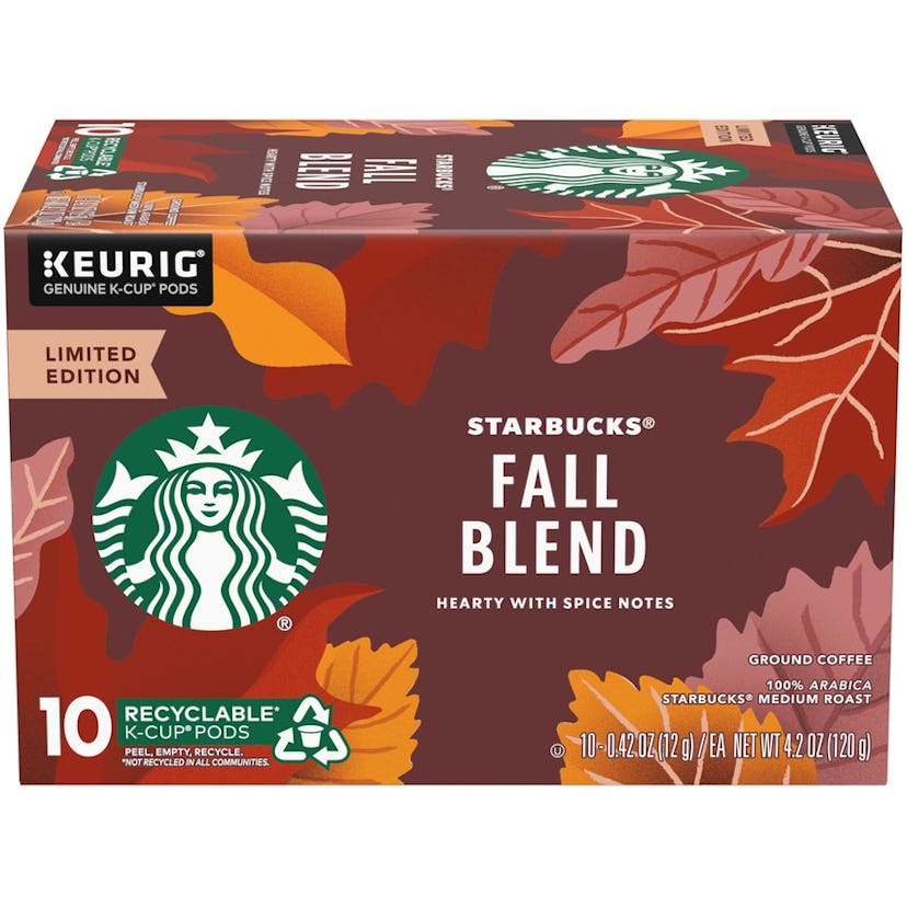 Starbucks’ fall 2022 lineup includes Fall Blend Coffee K-Cup pods.