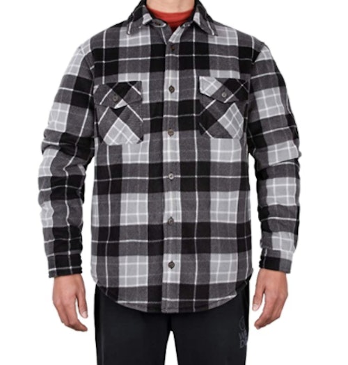 ZENTHACE Sherpa Lined Plaid Flannel Shirt Jacket