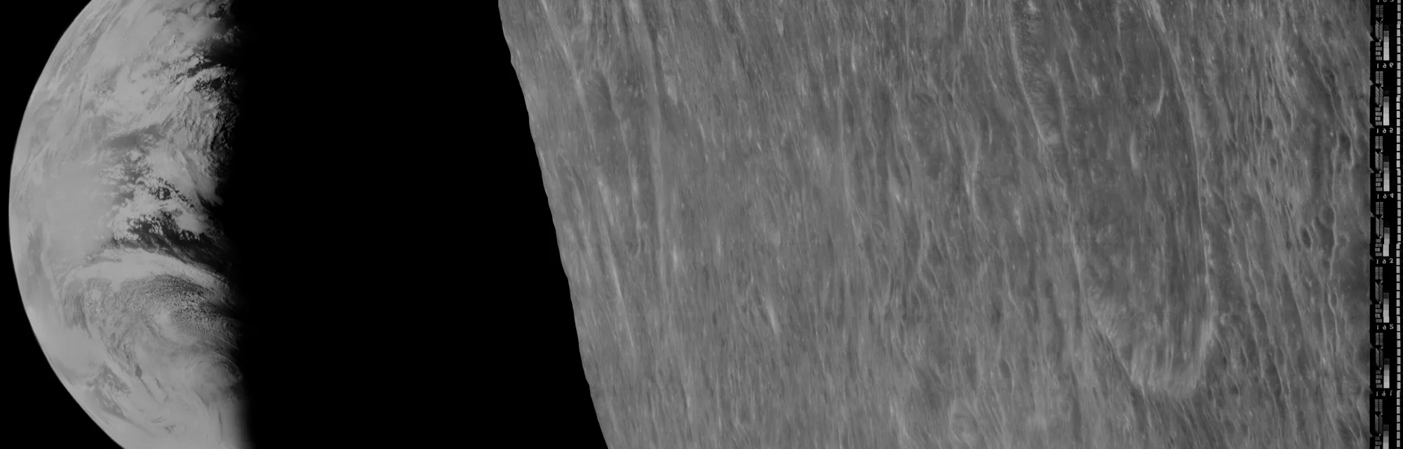 The 1966 Earthrise photographed by the Lunar Orbiter 1 spacecraft as reprocessed by the Lunar Orbite...