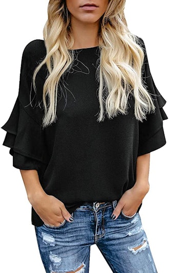 luvamia Tiered Bell Sleeve Top