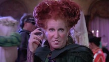 Image of Bette Midler from the movie "Hocus Pocus," a movie full of Halloween songs