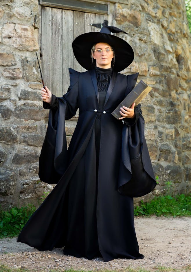 Woman dressed up in Professor McGonagall costume from "Harry Potter"