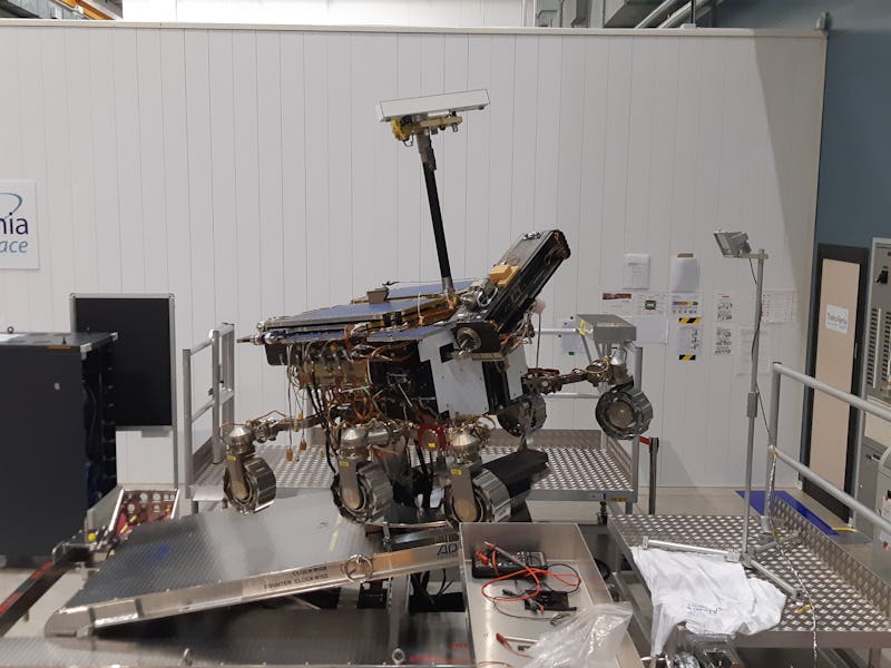 A test version of the Rosalind Franklin rover in Turin, Italy.