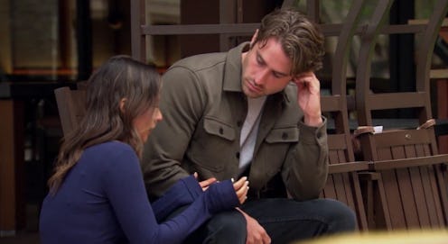 Katie and Greg from The Bachelorette Season 17 talking outside 