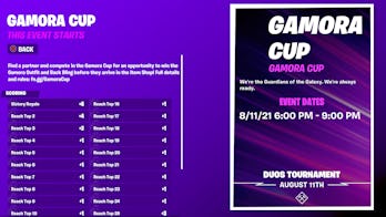 fortnite gamora cup start time