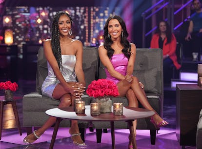 Tayshia Adams and Kaitlyn Bristowe hosting "The Bachelorette"