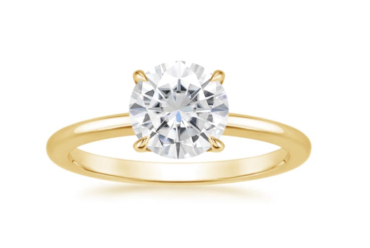 Moissanite Secret Halo Lab Diamond Ring