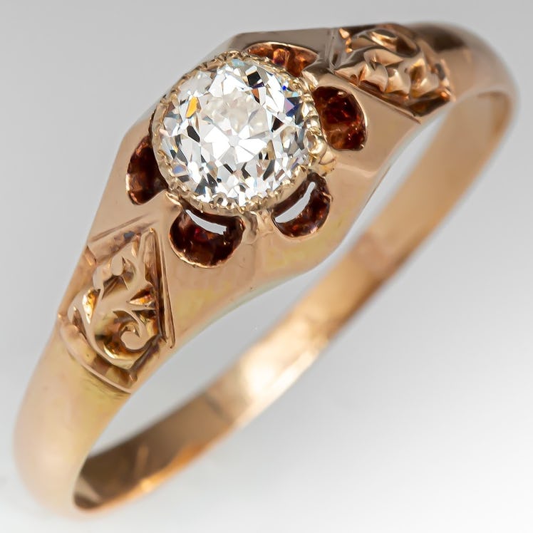 1900 Antique Diamond Solitaire Engagement Ring