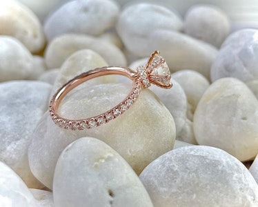 1.8 Carat Moissanite Hidden Halo Diamond Engagement Ring
