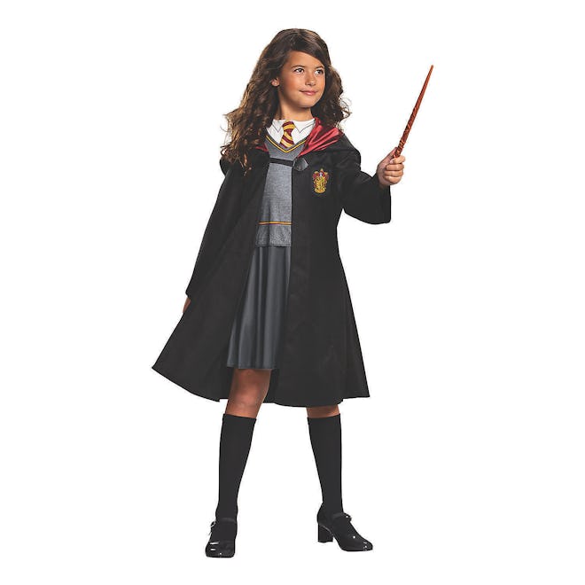 Young girl wearing costume to look like Hermione from "Harry Potter"