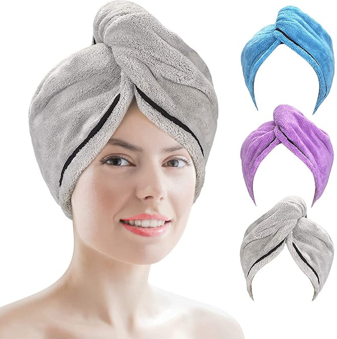 AmazerBath Hair Towel Wraps (3-Pack)