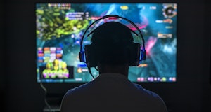 Person playing video games