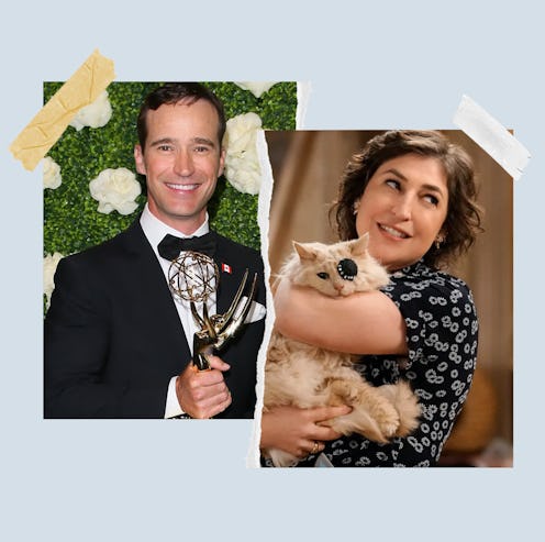 Jeopardy! hosts Mike Richards and  Mayim Bialik.