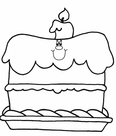 Birthday Cake Coloring Page