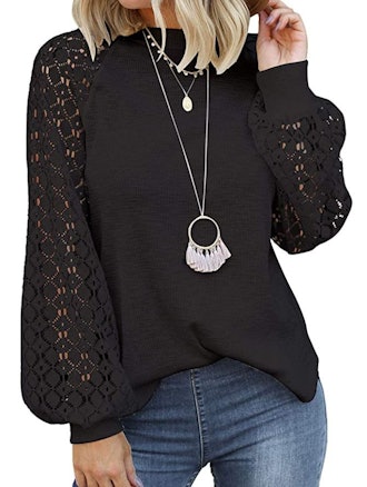 MIHOLL Lace Long Sleeve Blouse