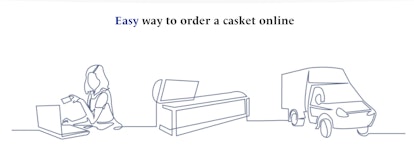 Drawn directions for the "Easy way to order a casket"