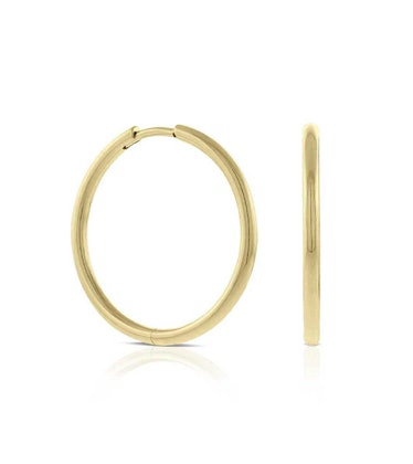 Smooth Hoop Earrings 14K