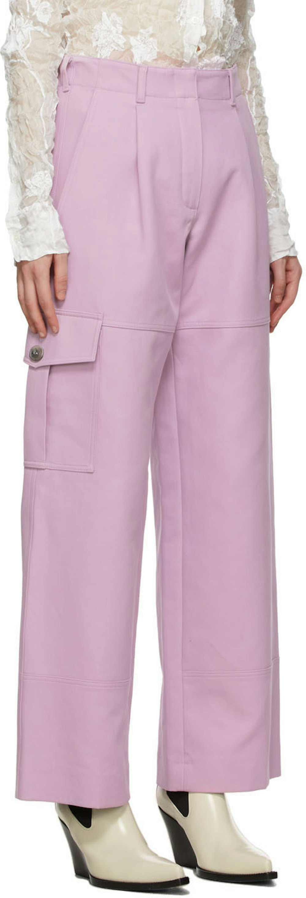 Nina Ricci Pink Twill Cargo Trousers