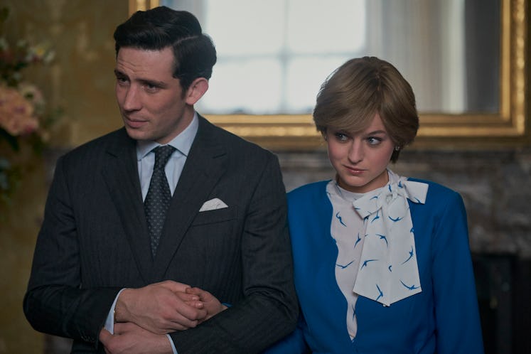Corrin with Josh O’Connor on ‘The Crown.’