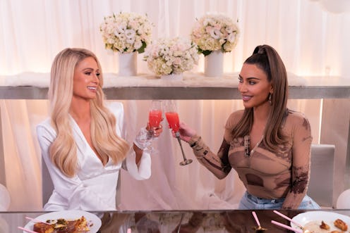 Paris Hilton and Kim Kardashian during Netflix's "Cooking With Paris."