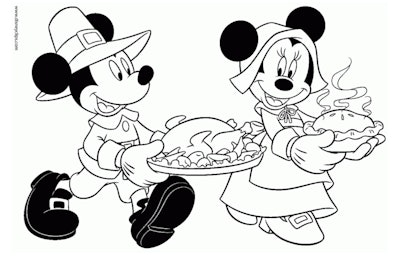 Mickey and Minnie Mouse Coloring Page