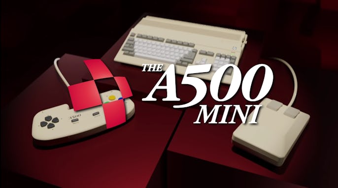 Screenshot from ad for Retro Games Ltd. THEA500 Mini retro gaming system