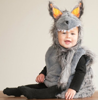 Baby wearing Big Bad Wolf Halloween costume
