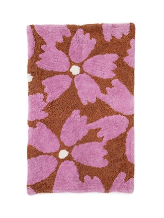 Flower Bath Mat in Rust