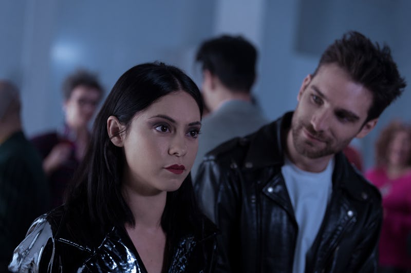 ROSA SALAZAR as LISA NOVA and JEFF WARD as ROY HARDAWAY in episode 101 of BRAND NEW CHERRY FLAVOR.