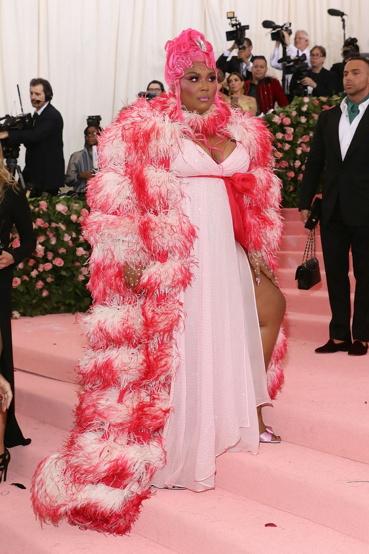 Lizzo in pink at the Met Gala. 