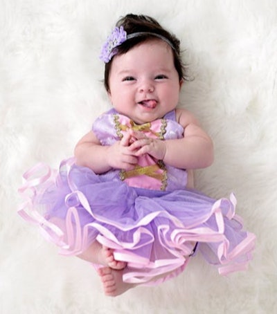 Baby wearing a princess costume