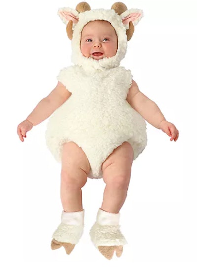 Baby wearing a ram costume